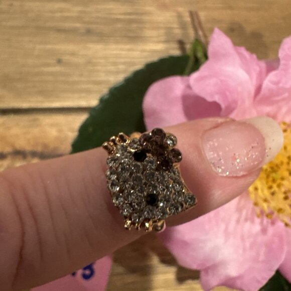 Adorable Hello Kitty Cat Kitten Silvertone Costume Adjustable Ring NEW w Box A3 - Picture 4 of 6